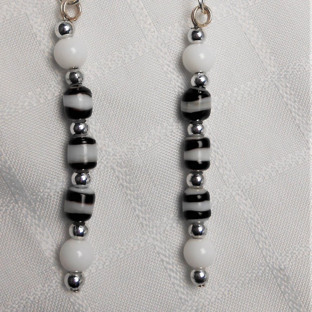 No1036 Handmade earrings with handmade glass beads